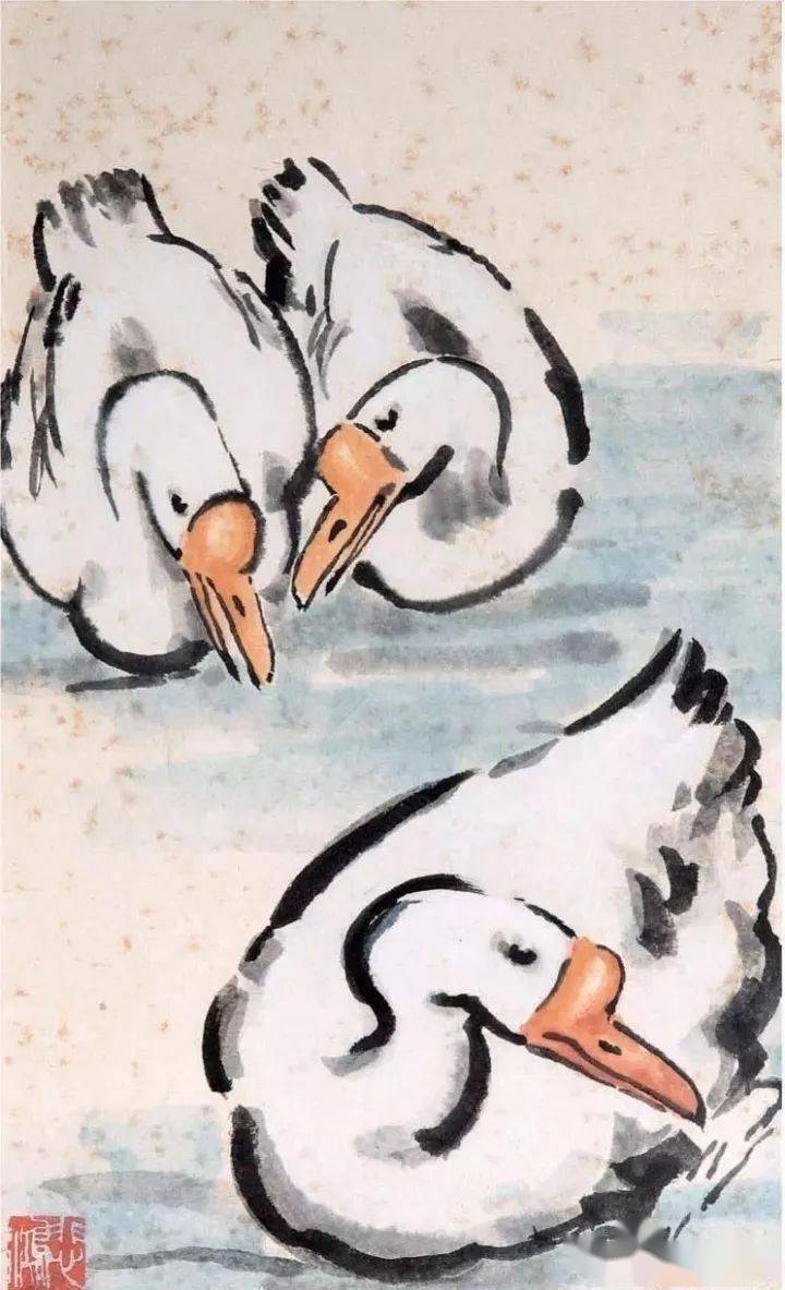 徐悲鸿画的大白鹅