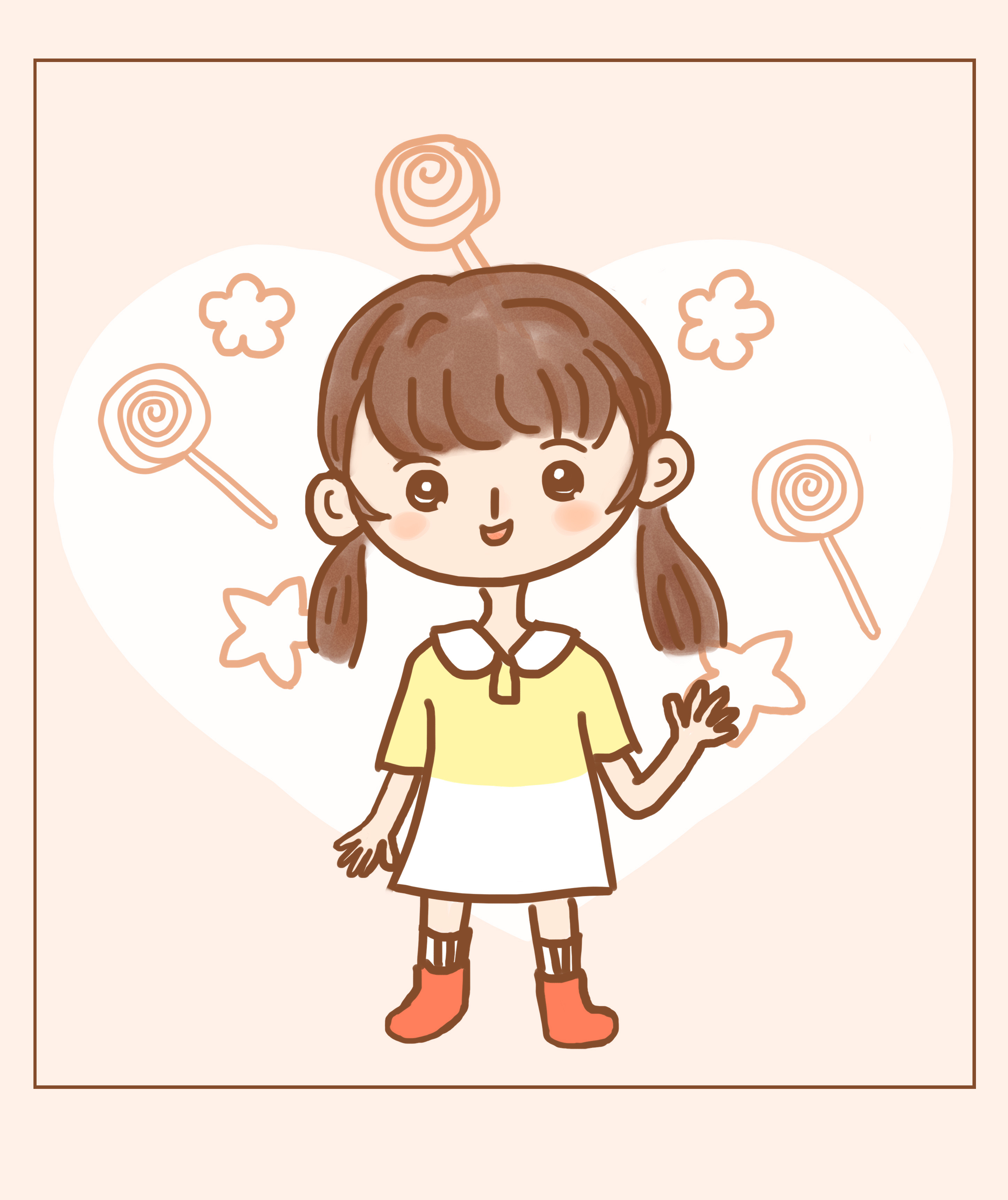 原创q版卡通小女孩插画