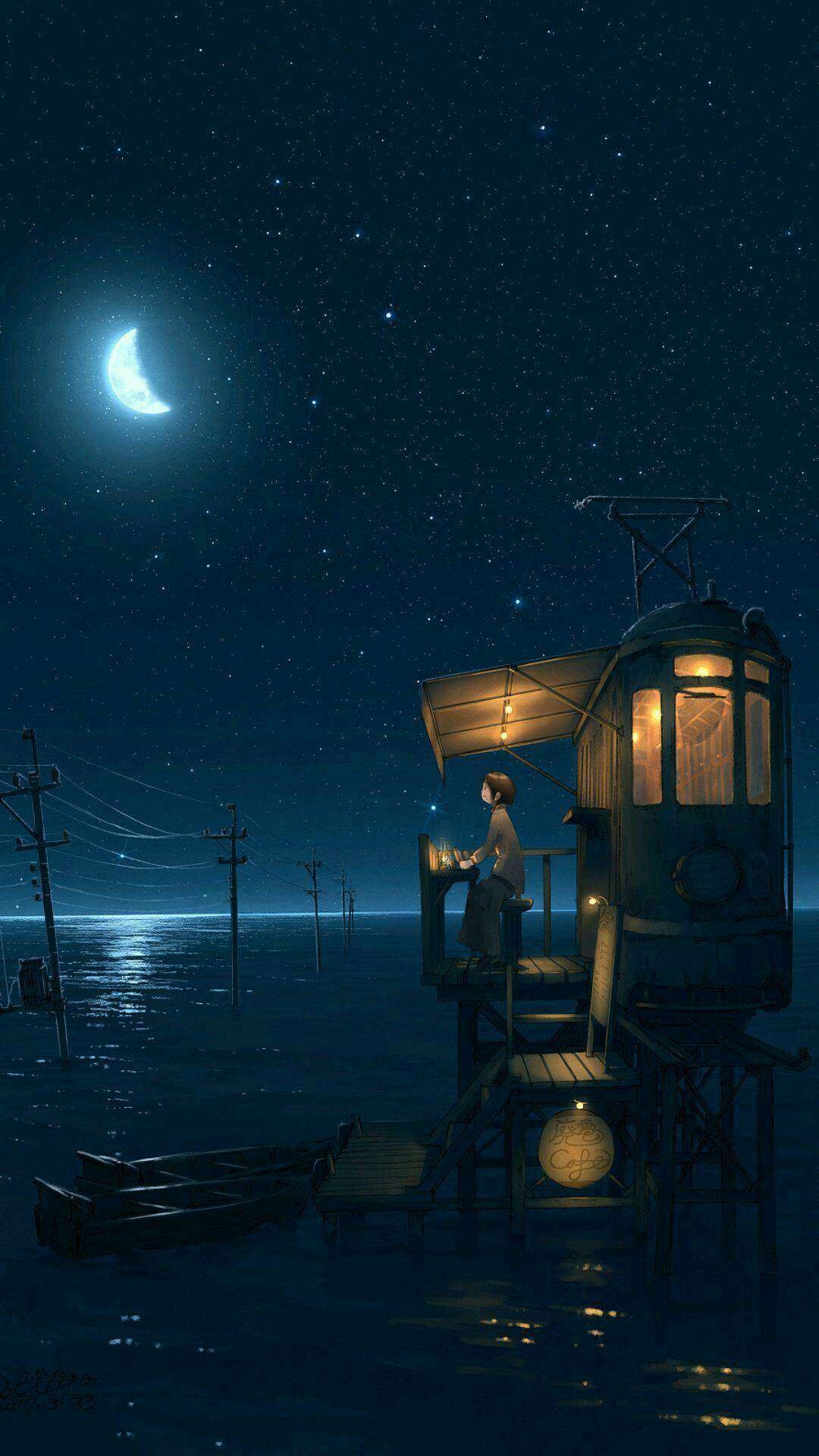 动漫夜景_手机壁纸_风景静物手机壁纸_我要个性网