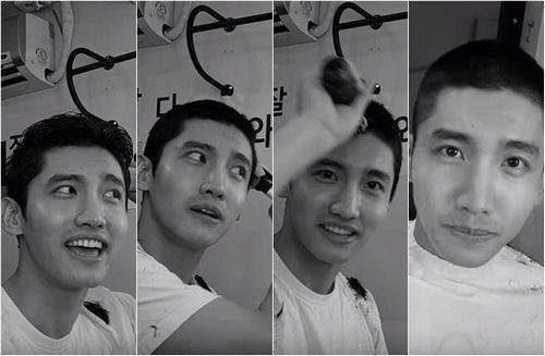 前段时间刚退伍的沈昌珉和崔始源,在大家的注视下行军礼,正式结束兵役