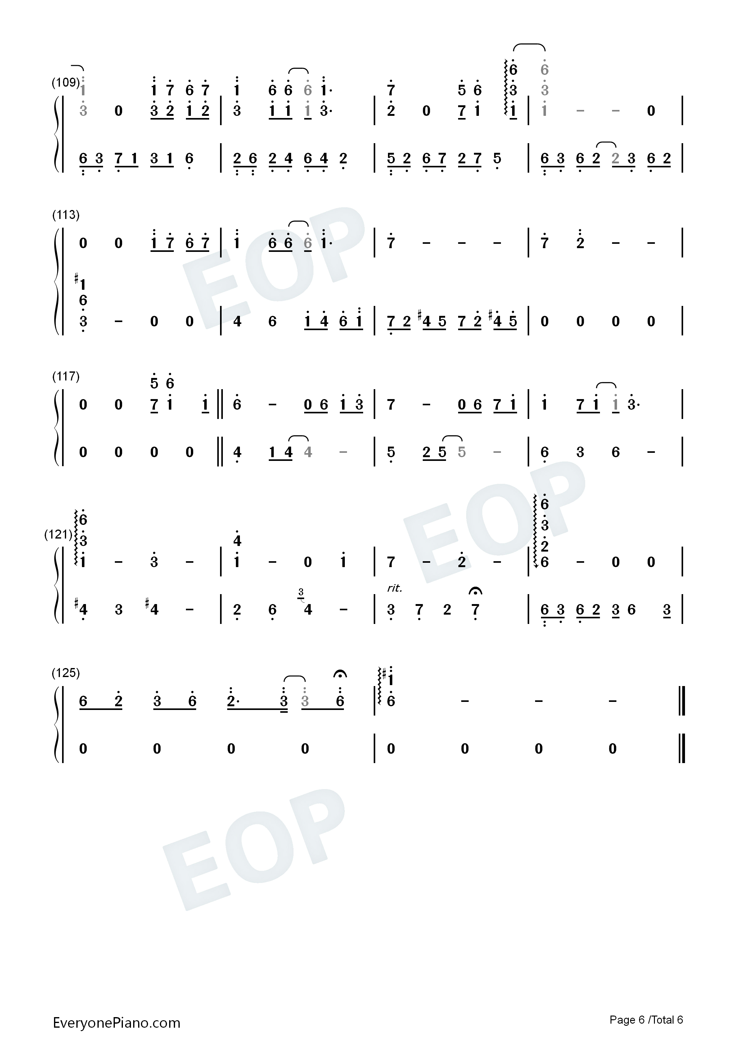 沈园外完美版双手简谱预览6