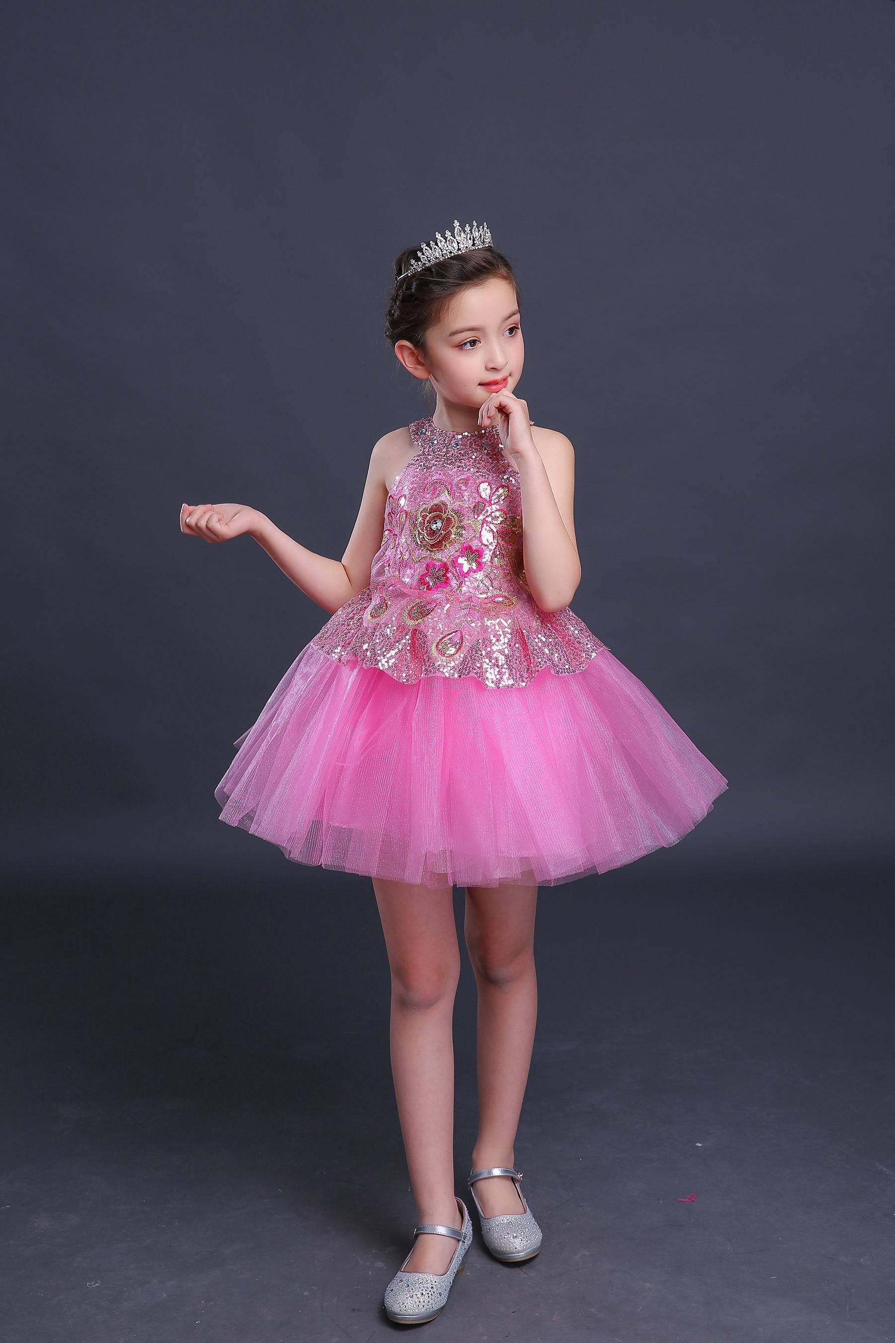 儿童大合唱亮片演出服小学生幼儿园六一儿童节服装女童舞蹈儿童演出服