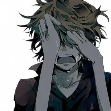 哭泣伤感流泪的动漫男生头像图片