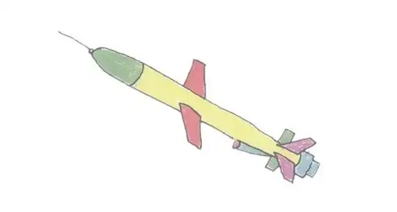 导弹简笔画的画法步骤图解教程