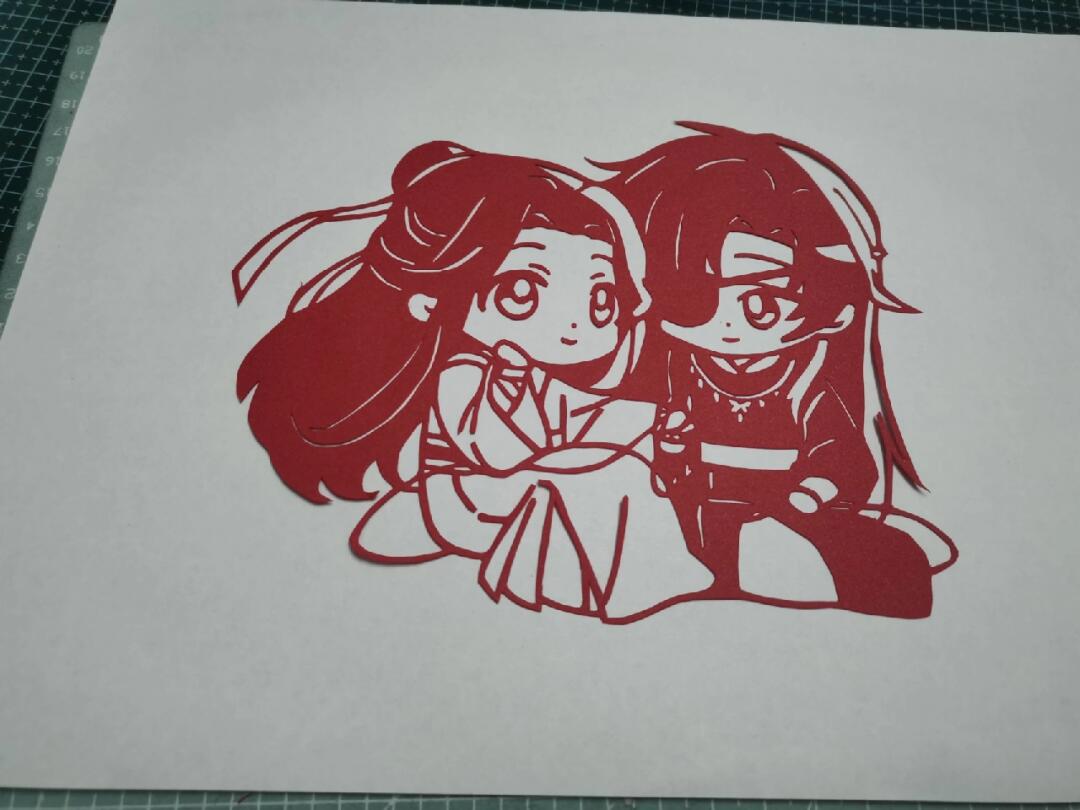 生疏了生疏了#手工  #剪纸  #我的手工日常  #天官赐福  #花怜  #笔记