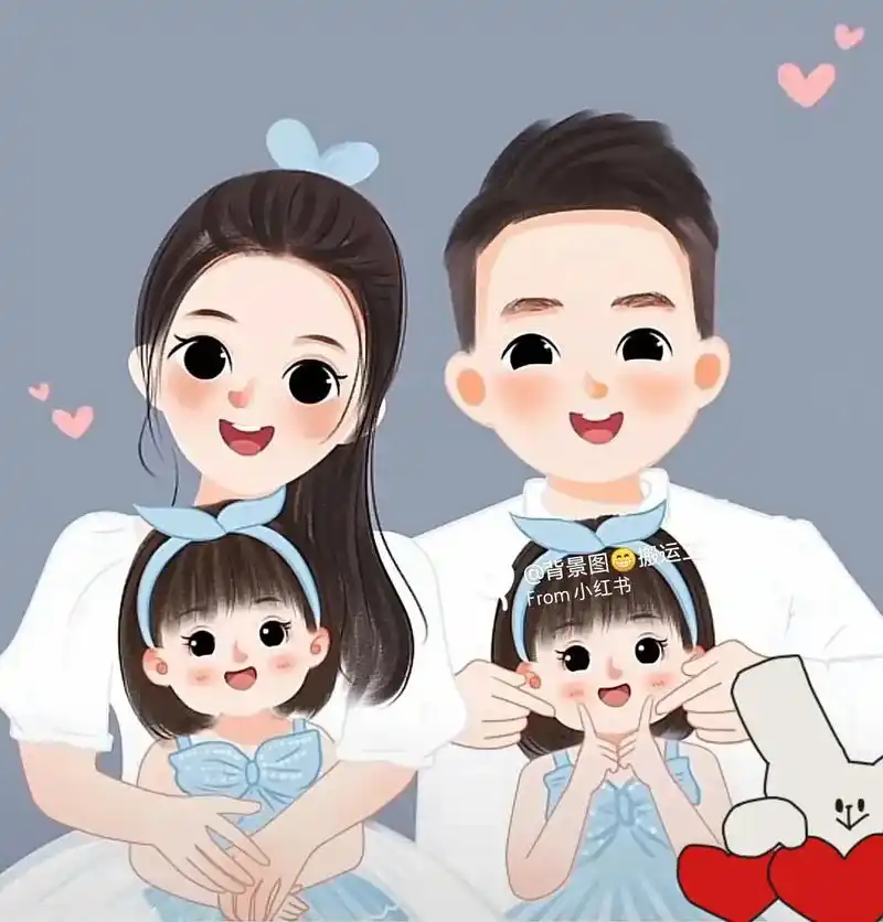 一家四口微信头像 #谢谢抖音绿色平台  - 抖音