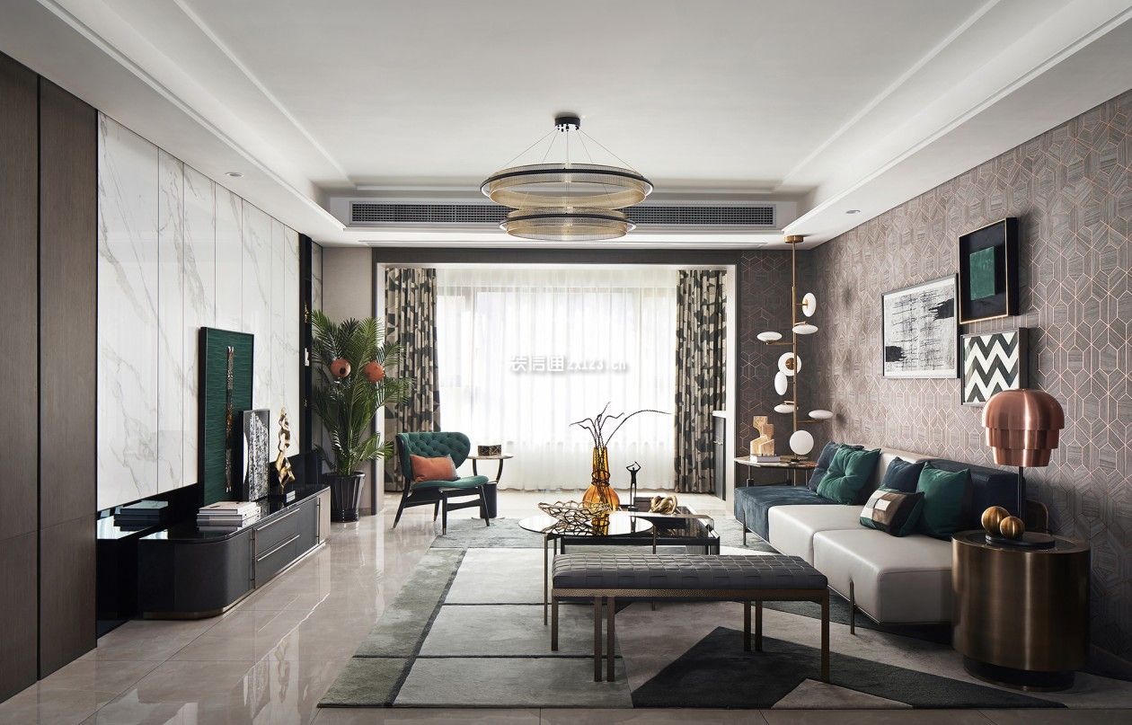 客厅吊顶简约效果图 客厅吊顶复古
