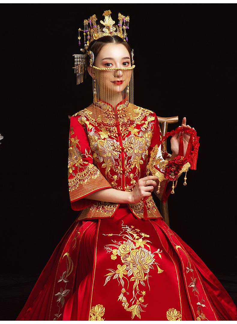 泰勒马丁tailemartin秀禾服新娘敬酒服新款中式婚纱古装旗袍婚礼服133