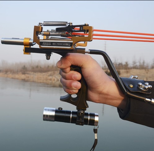 精准弹弓器射鱼枪射鱼器鱼镖金属带瞄准镜不锈钢红外线户外强力弹