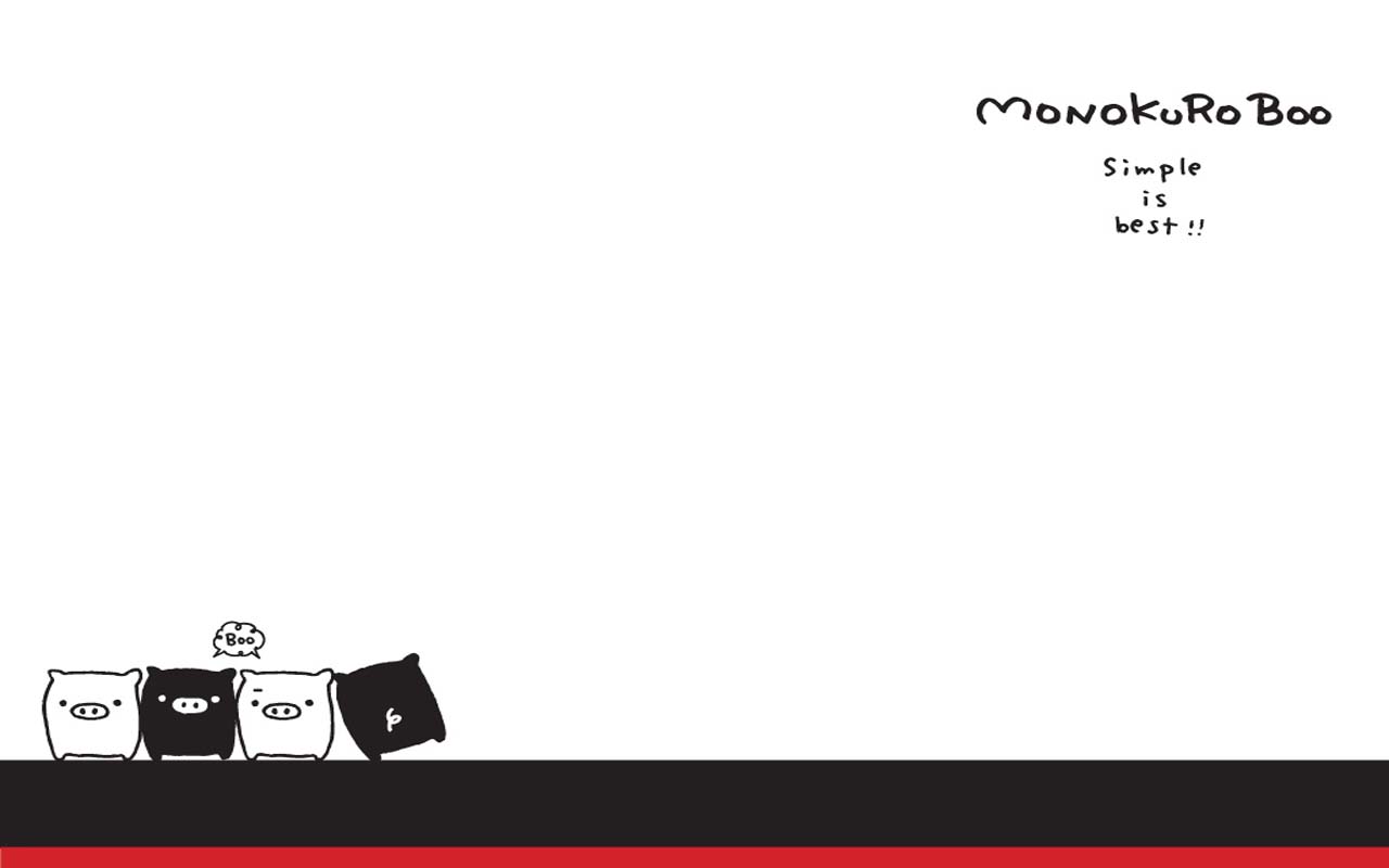 可爱简约黑白卡通猪桌面壁纸下载