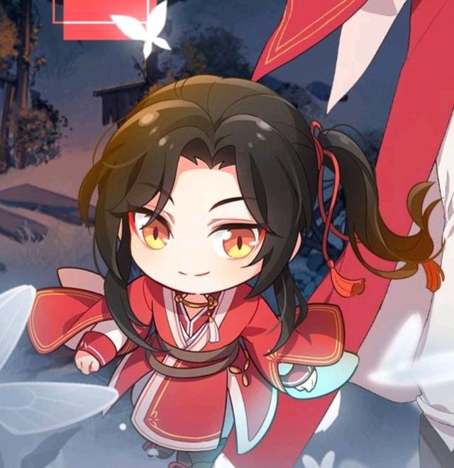 天官赐福发福利,新娘装谢怜与少年红衣花城,少年花城略高显诚意