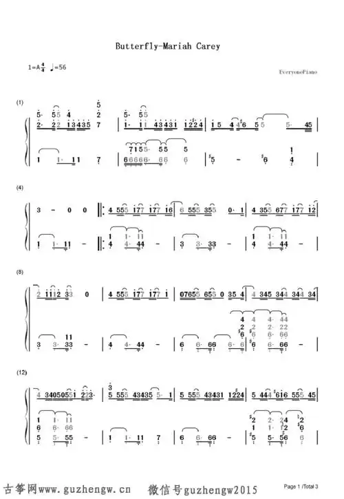 butterfly-mariah carey(简谱 需改编)