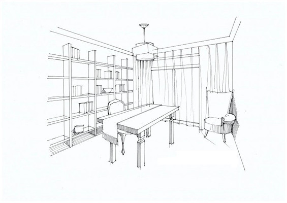 书房手绘图