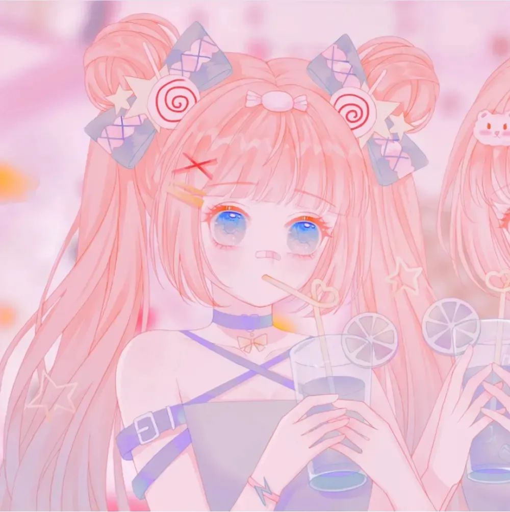 二次元可爱闺蜜头像|擦肩而过