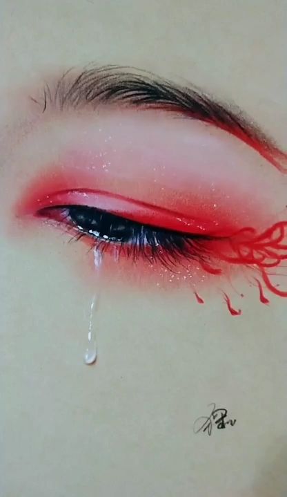 教你画彼岸花眼睛