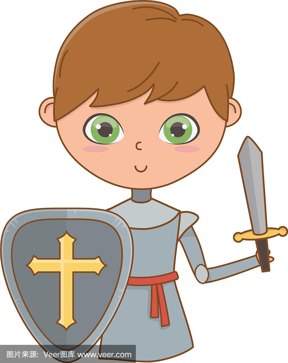 孤立的中世纪骑士设计