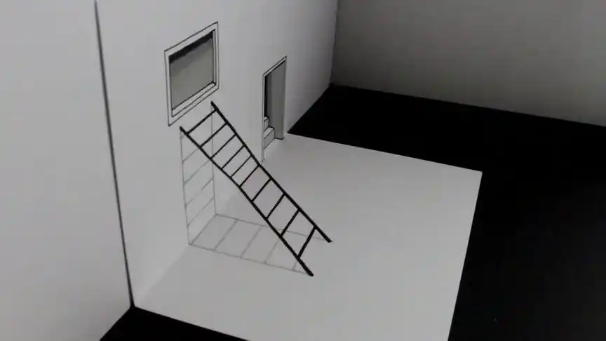 原来是这样画出来的,3d立体错觉的楼梯!实在是太妙了!