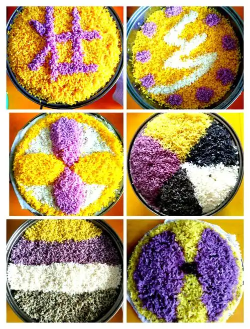 岳圩镇中心幼儿园2019年"三月三"五彩糯米香