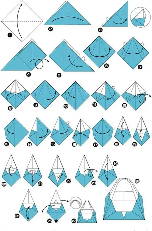 手工折纸篮子制作教程图解