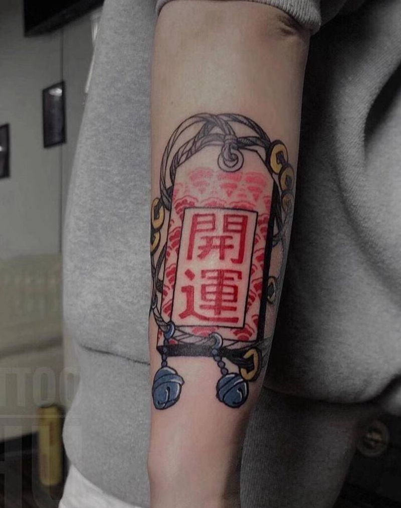 开运福牌纹身图片_手臂开运福牌彩色纹身纹身图案