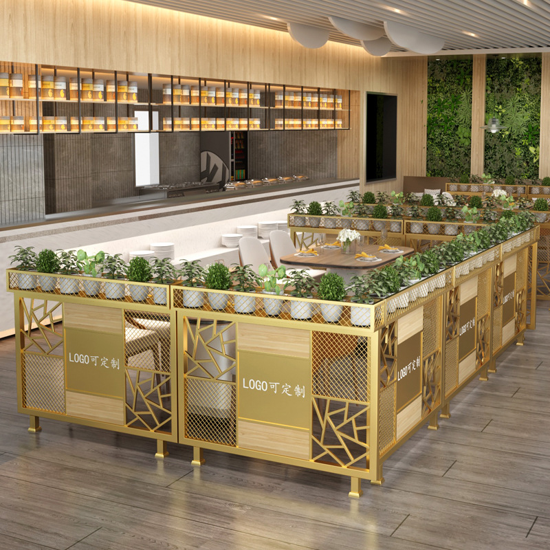 铁艺隔断餐厅饭店火锅店卡座围栏轻奢装饰工业风镂空花槽矮隔断