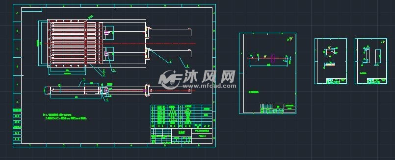 单向双缸气动棒条阀785x645图纸