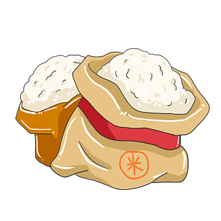 原创可爱卡通世界粮食日白色大米手绘元素