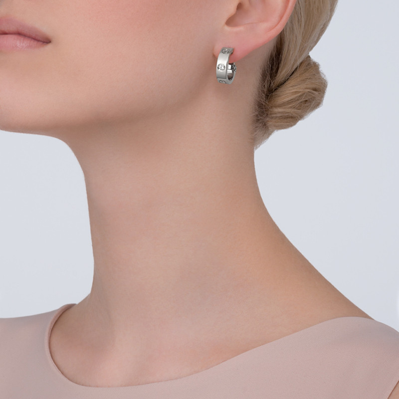 cartier/卡地亚 经典love系列 白色k金 钻石 时尚耳环 b8022800