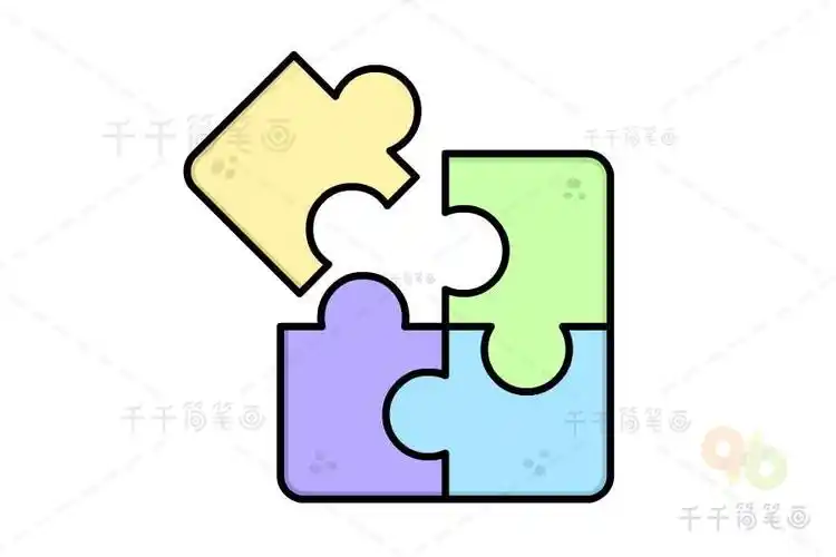 拼图简笔画如何画_儿童玩具简笔画