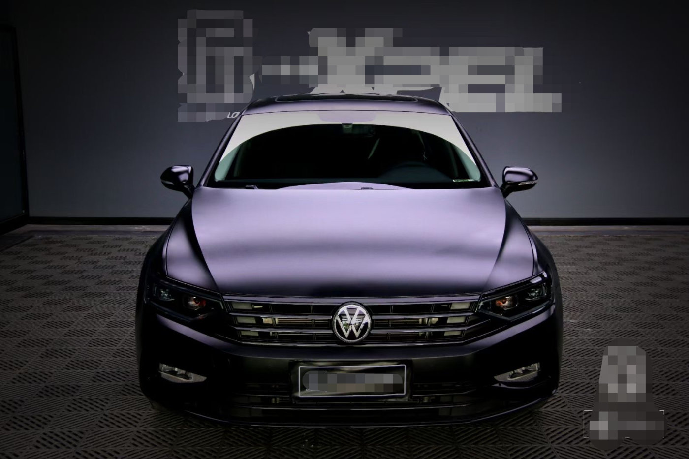 膜呗改色案例:迈腾全车换色磨砂黑 真正的黑武士