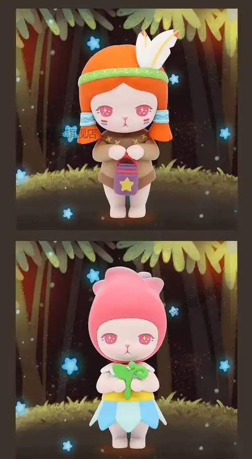 bunny盲盒兔子森林花精灵系列盲盒手办公仔潮玩收藏蘑菇保证一经售出