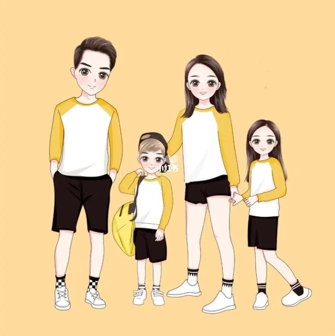 笔记灵感  #头像分享  #手绘亲子头像  #一家四口头像  #小红书成长