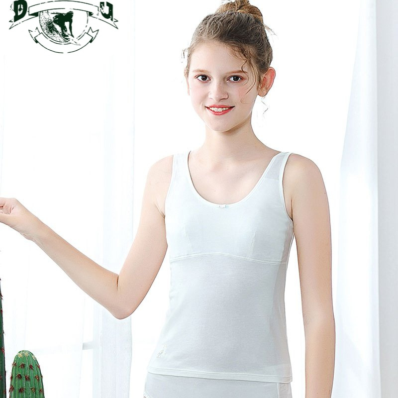 hlcoman少女内衣儿童女童小背心大童初中学生内穿青春期发育女孩长款