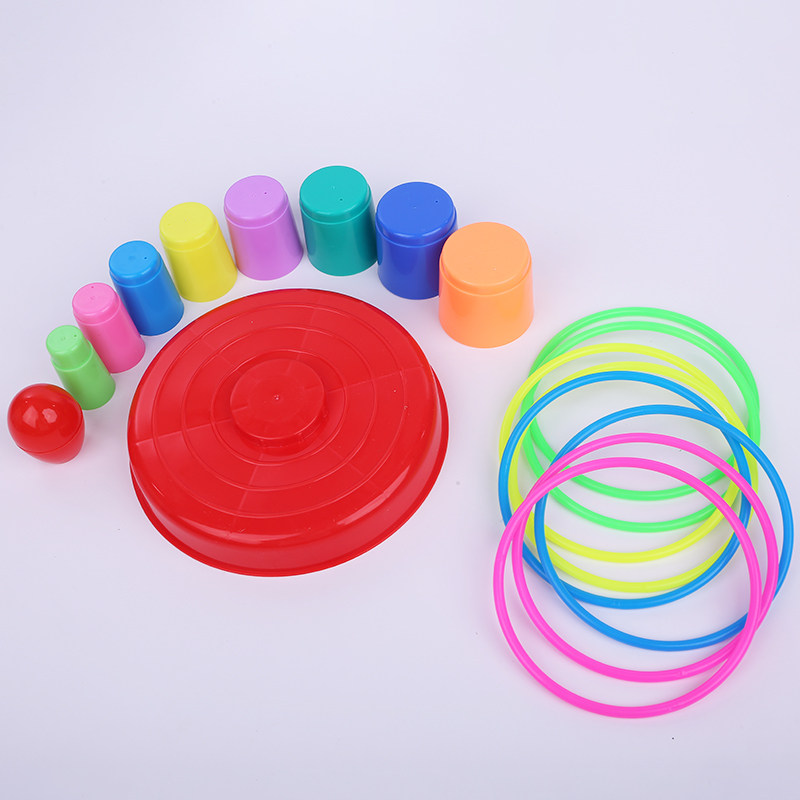 套圈幼儿园儿童玩具圈圈亲子彩虹叠叠乐投掷圈环投掷套圈