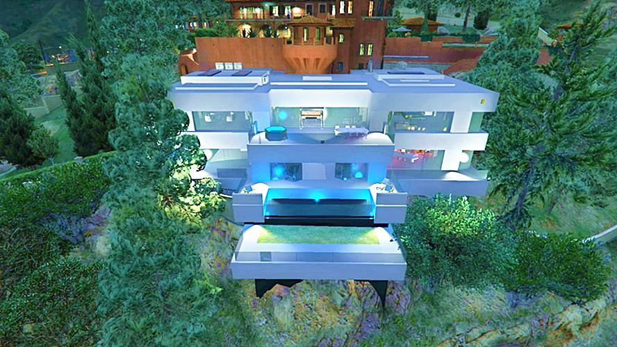 亚当熊gta5 mod土豪人生奥迪a4,超大半山别墅