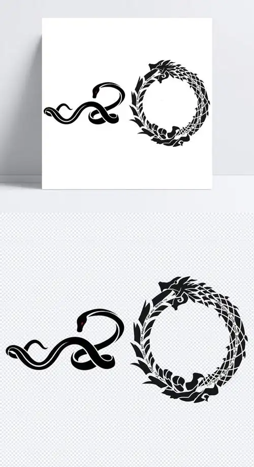 漂亮蛇文身图案免抠png透明图层素材设计模板素材