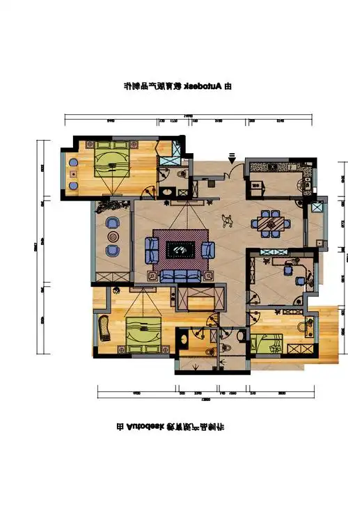 第二天作业室内彩色平面图制作 - 云琥在线 - 互联网视觉设计在线培训