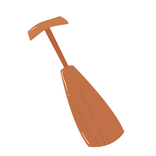 褐色卡通手绘端午节木质船桨