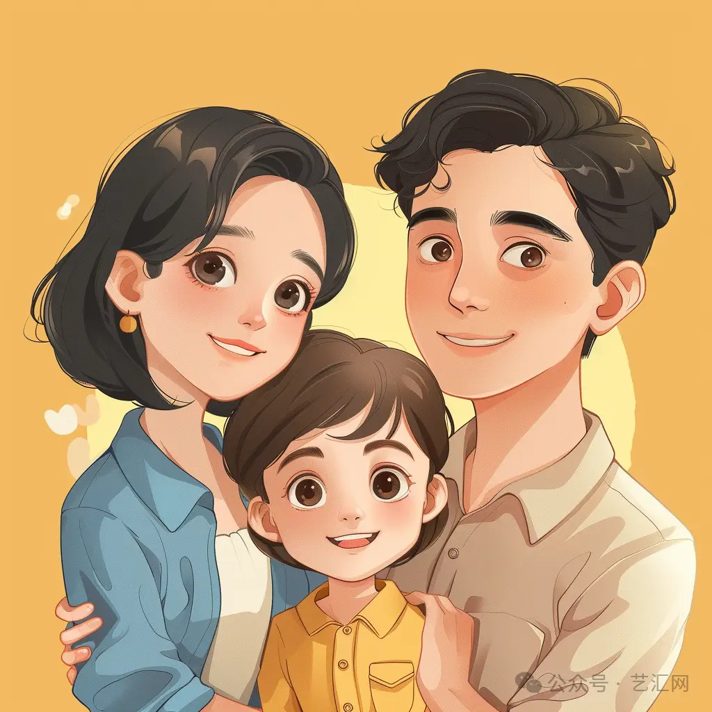 亲子头像 | 一家三口的公主画卷_笑容_家庭_全家福