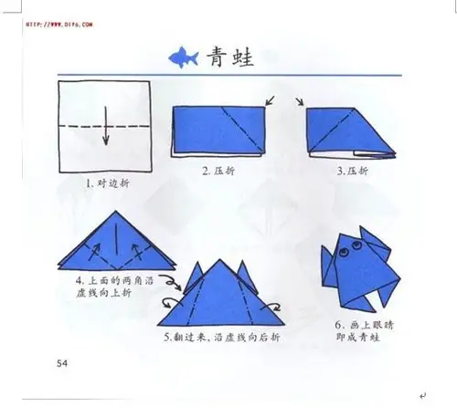 手工:折青蛙