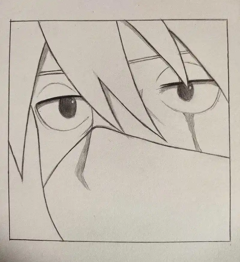 简笔画  第六十三幅.卡卡西简笔画#火影忍者 #手绘 #卡卡 - 抖音