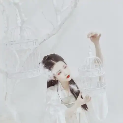 白纱女生头像古风真人超清好看的古风女头白色图片