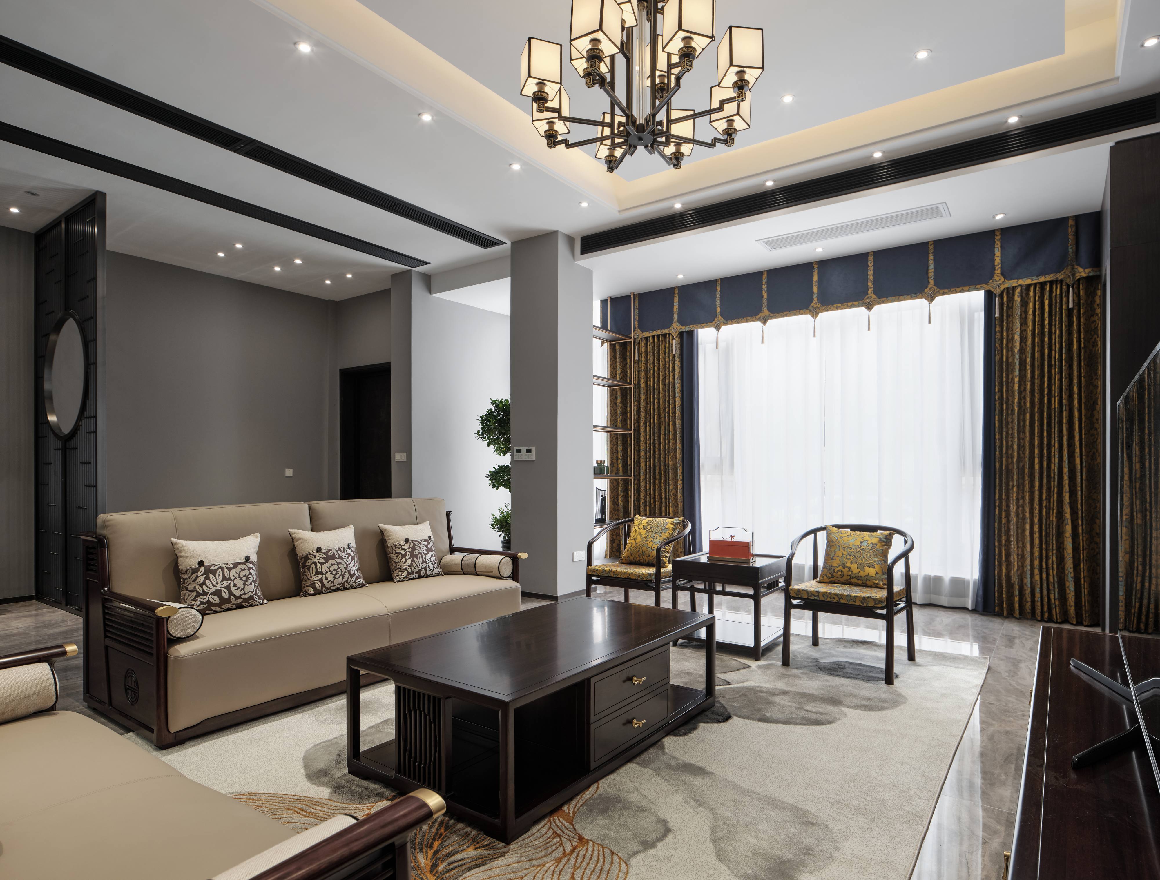 家装设计中式装修风格设计中国风别墅大平层装修室内效果图