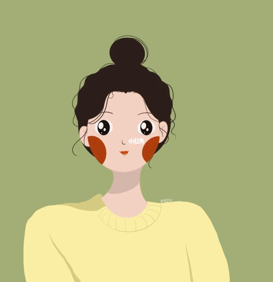 ipad绘画丸子头女孩