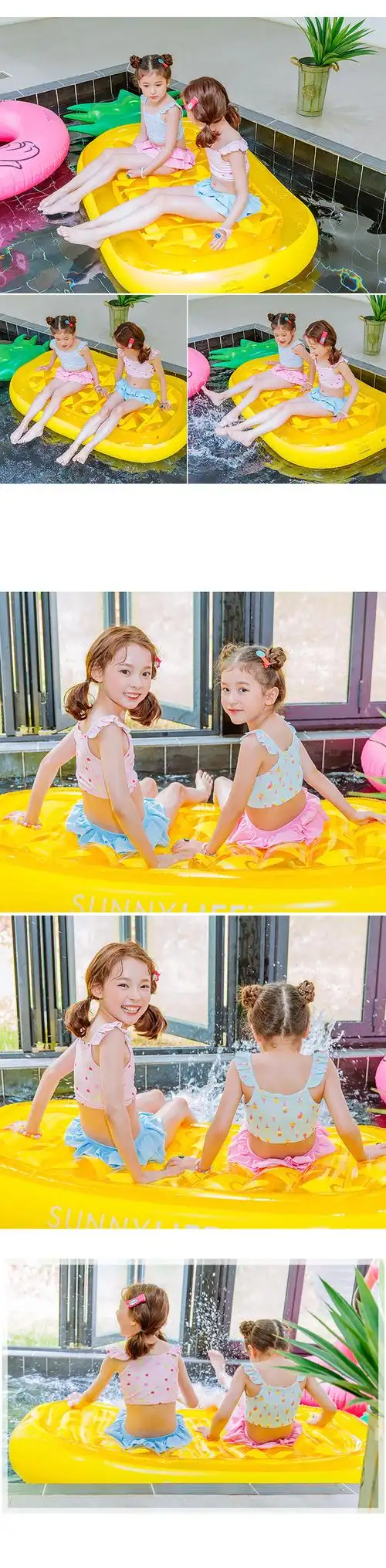 bubbletree韩国女童比基尼泳衣女孩走秀儿童韩版公主分体泳装e055