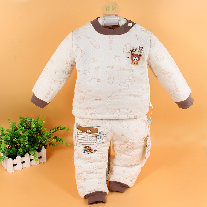 热卖男宝宝内衣套装纯棉秋衣秋裤加厚0一3保暖彩棉婴儿衣服春秋1-2岁