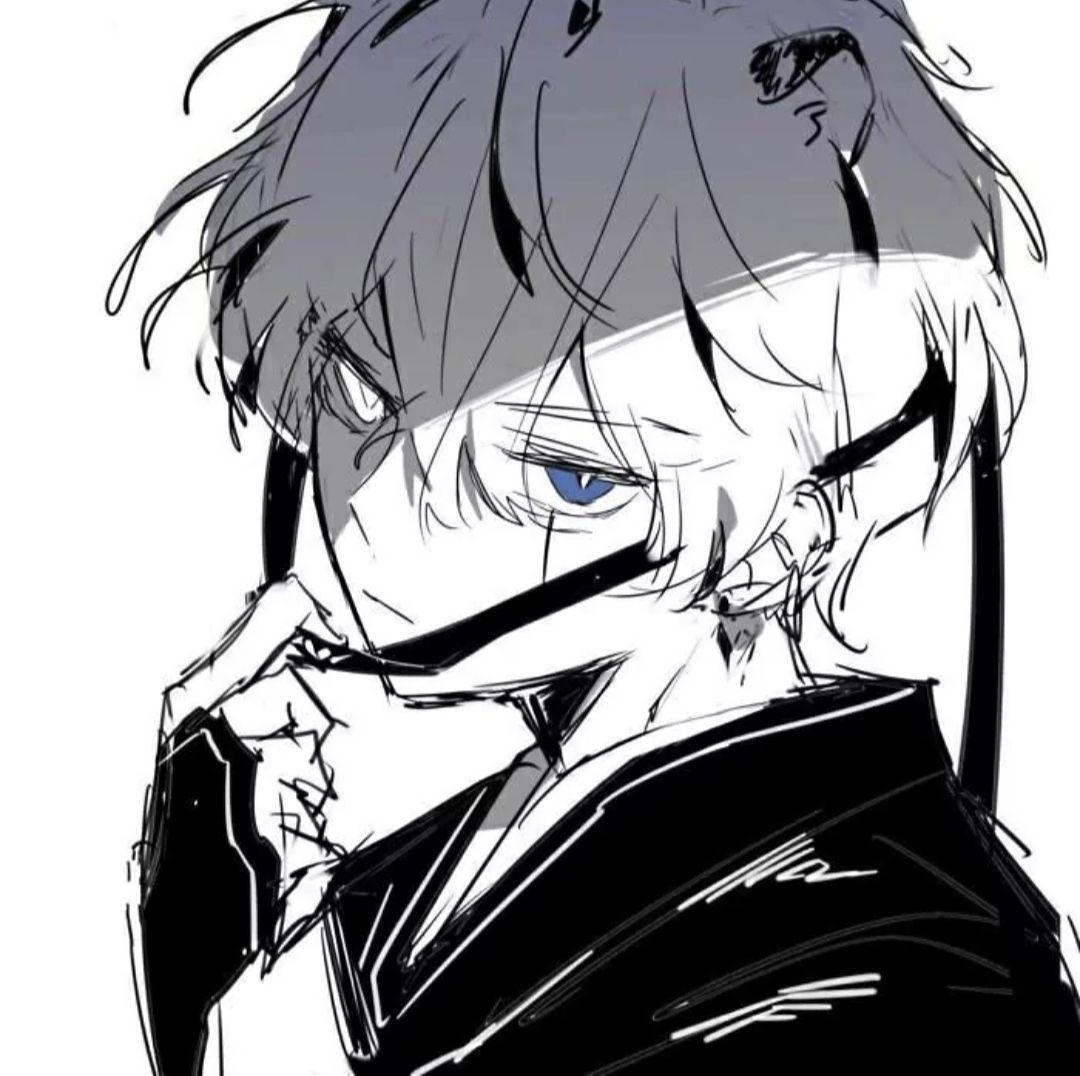 女生喜欢的高冷野王黑白男生头像