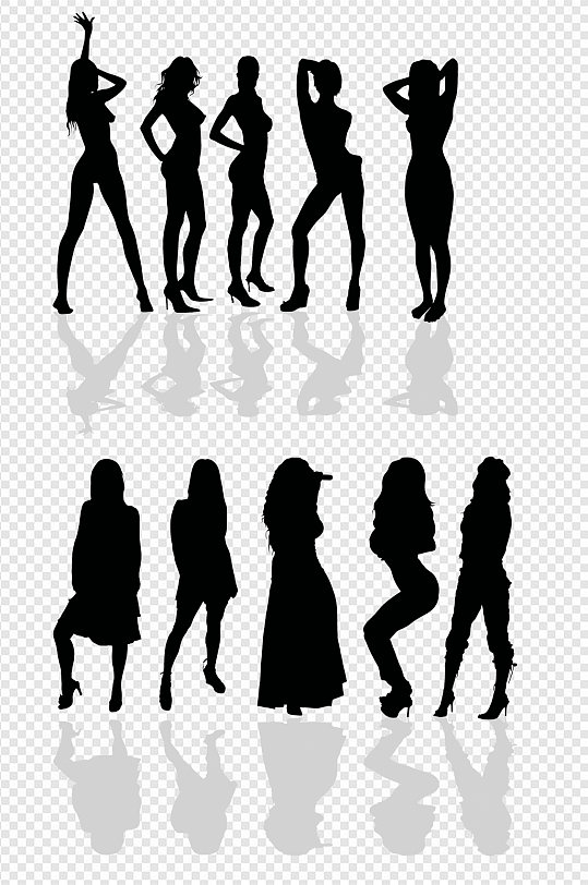 窈窕身材美女性感女人剪影