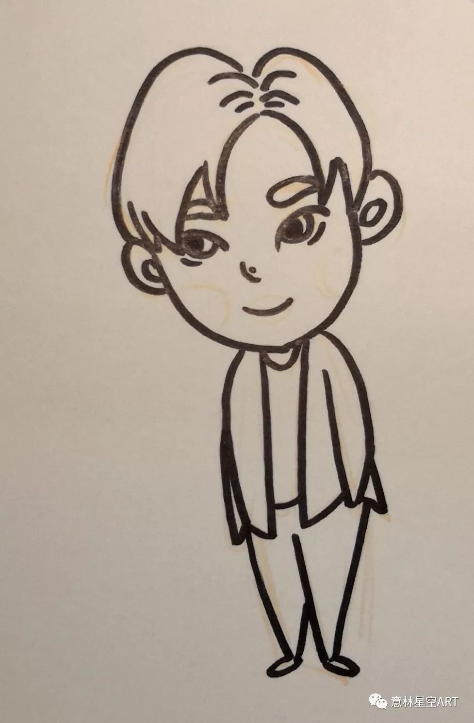 教程文艺向追星3分钟学简笔画q版胡一天