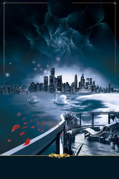 深色大气高档地产海报背景素材 - 当图网